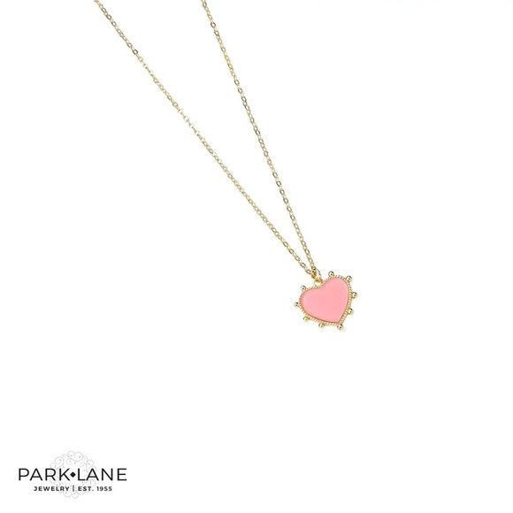 Park Lane Jewelry - Park Lane Apricot Gold Necklace with Pink Heart Pendant